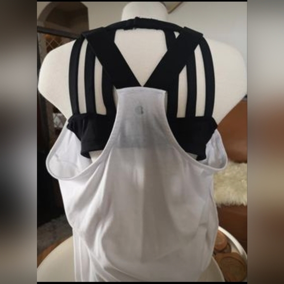 LANE Bryant sports bra Livi Active strappy blue & black molded cups 42 C - Picture 5 of 7